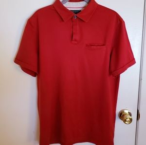 Banana Republic Red Fitted Pima Polo MED